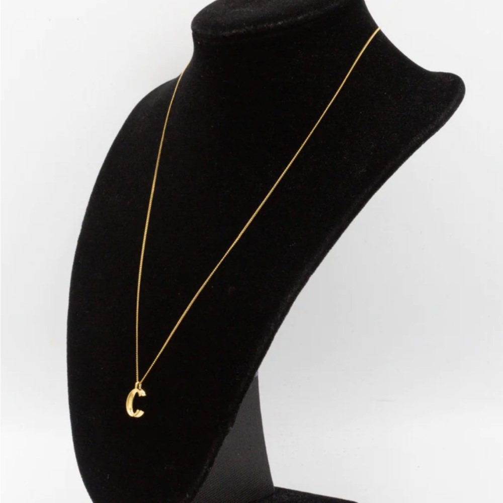 JENNY BIRD GOLD MONOGRAM C CHAIN NECKLACE